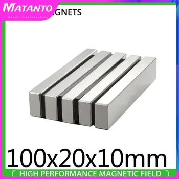 10шт 100x20x10 мм Блок на Мощни Магнити е Най-Дългият Лист Неодимового Магнит 100x20x10 мм Силни Постоянни Магнити NdFeB 100*20*10 мм