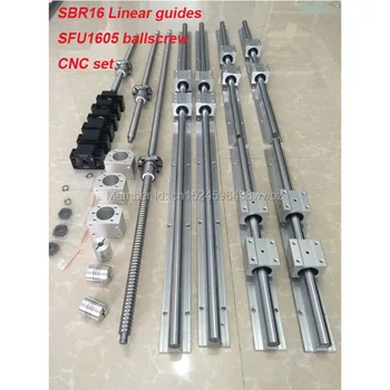 6 комплекта линейна водач SBR16 - 300/600/1000 мм SBR 16 + свд SFU1605 - 300/600/1000 мм + детайли с CNC BK12 BF12