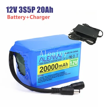 Aleaivy 12V 20Ah 18650 литиева батерия с BMS, за аудиомониторинга, непрекъсваемо захранване на аварийно осветление, 12.6 V 3A
