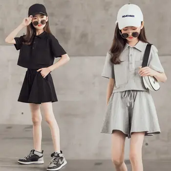 Детски дрехи, летен комплект дрехи от две части за момичета