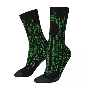 Забавни Happy Мъжки чорапи, без лъжици в ретро стил Harajuku The Matrix в стил хип-хоп с оригиналния модел Crew Crazy Sock Подарък принт