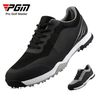 Мъжки обувки за голф PGM, водоустойчиви Дишащи Спортни обувки, които са устойчиви към приплъзване, Улични маратонки за голф в стил Броги XZ119