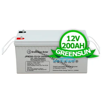 Слънчевата батерия Greensun 12V 200AH 300AH, Гел оловно-киселинни батерии дълбоко цикъл AGM 24V
