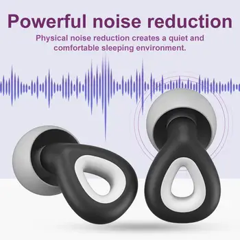 1 комплект берушей за сън, меки Многократно силиконови тапи за ушите с шумопотискане, защита на слуха, Звукоизолирани тапи за уши