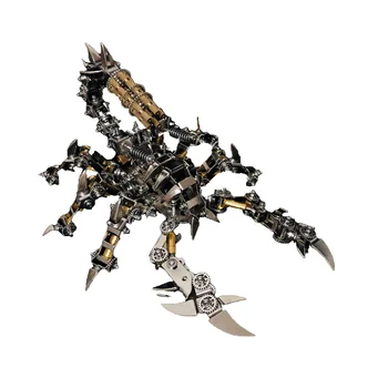 3D занаятчийска fight mechanical scorpion САМ assembly metal пънк mecha gear модел градивен играчка, подарък творчески комплект за рожден ден
