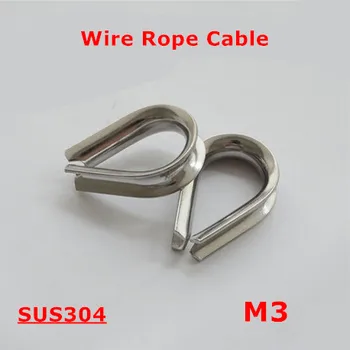50шт на Въжето М3 от неръждаема стомана 304, 3 мм триъгълни скоби за наперстков, кабели Wirerope