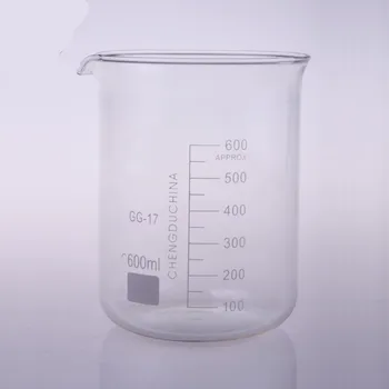 600 мл Стъклена Чаша Ниски Форми на Нова Химична Лаборатория за Съдове