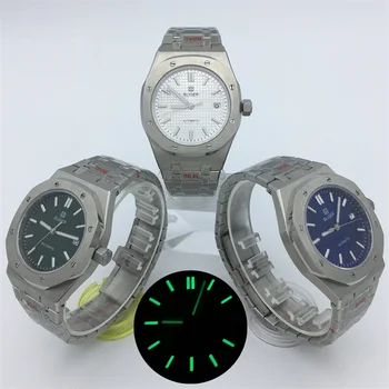 BLIGER висок клас марка, 41 мм класически циферблат, луксозни мъжки механични часовници Seiko NH35, механизъм, сапфирен кристал, корпус от неръждаема стомана, каишка
