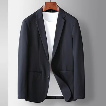 Lin2499-Мъжки бизнес костюми Черно, Оборудвана, Сив