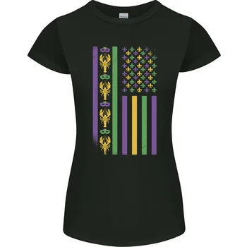Mardi Gras, САЩ, Американския флаг, Америка, женска тениска с къс ръкав, с дълъг ръкав