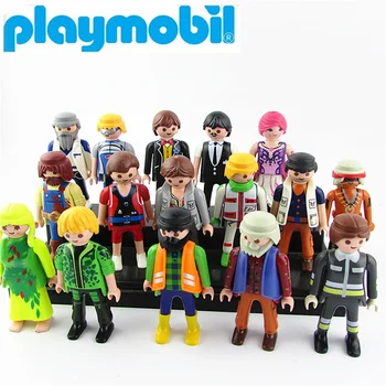 Playmobils Моби World Кукла 7 см, Мини-фигурка на Полицай Пожарникар Модел Играчки Аниме Фигурка Подарък за децата на рожден Ден