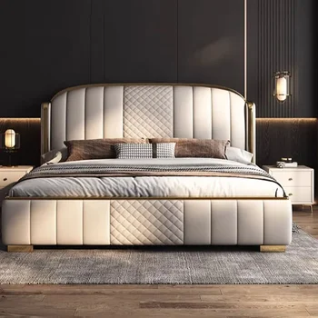 Royal Скандинавски двойно легло Модерен минималистичен рамка King Queen Двойно легло Twin Хол Letti Matrimoniali Мебели за спалня