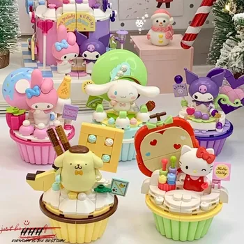 Sanrio Строителни Блокове На Hello Kitty My Melody Cinnamoroll Помпомпурин Куроми Форма За Торта Мини Тухли Фигурки За Коледен Подарък