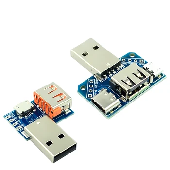 USB Централен комутатор Мъжки USB конектор към Type-c Micro USB Женски USB 2.54-4P тестова карта за пренос на данни USB-къса плоча