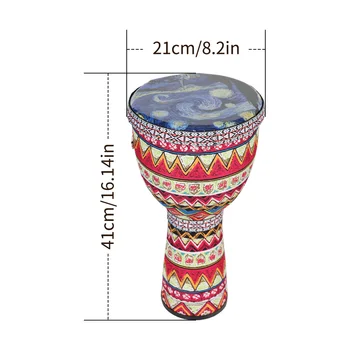 Африкански Ръчен Барабан с 8-Инчов PVC Портативен Барабан Джембе От Въглеродни Влакна Със Свръхлеки Конфигуриране-безплатно Ударен Инструмент за Начинаещи