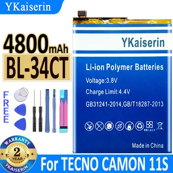Батерия YKaiserin с капацитет 4800 mah BL-34CT за подмяна на TECno CAMON 11S Bateria