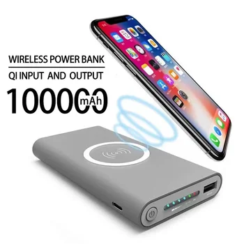 Безплатна доставка на 100 000 ма, безжичен захранване, бързо зареждане, преносим външен батерия с led дисплей за HTC PowerBank