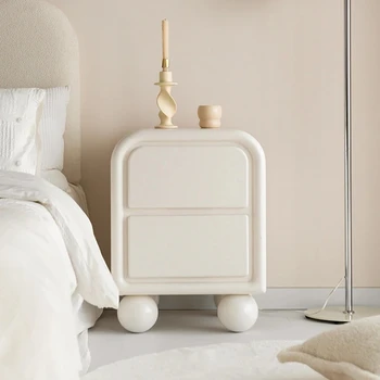 Бели скандинавските нощни шкафчета за спалня, модерна ъглова нощно шкафче, малка дървена с чекмеджета Szafka Nocna Мебели за дома