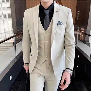 Блейзери, яке, панталони, комплект от 2 теми / 2023, Модерни Нови мъжки ежедневни бизнес костюми за сватбата и булката, палто и панталони