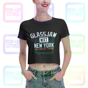 Дамски укороченная тениска Glassjaw New York с нов принтом в стил хип-хоп хит на продажбите, жените риза