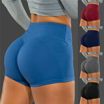 Дамски шорти за тренировки и фитнес, безшевни байкерские къси панталони, дамски дрехи с висока талия, повдигащ, кратки, гъвкави, дишащи, 2021 г.