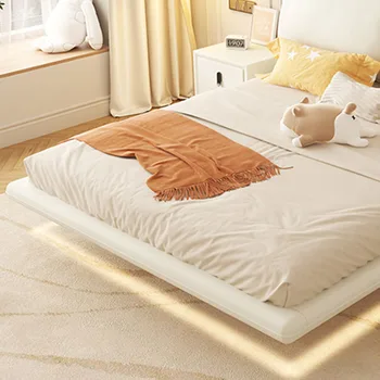 Дизайнерска спалня Kawaii, модерна бяла спалня легло с пружинным рамка за момичета, детски защитен спален комплект Cama Box Casal