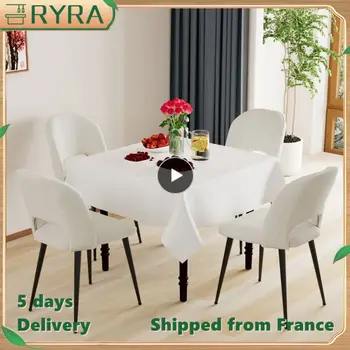Доставка от Франция Леки луксозни столове за хранене-комплект от 2 модерни страничните столове с метални крака, обитыми кърпа за кухня в хола