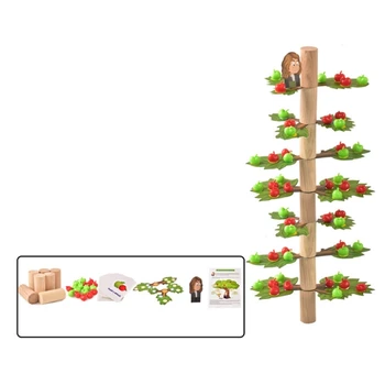 Дървената играчка За Подреждане на Ябълка Образователна игра Родител-Дете Настолна игра 1560