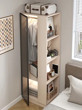 Един малък шкаф за съхранение на гардероб за детска спалня модерен лесен шкаф за дрехи в малък апартамент, спестява пространство