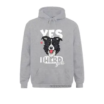 Забавен пуловер за любителите на кучета порода collie I Herd You, Персонални блузи, топ свитшоты за момчета с дълъг ръкав, зимни шапки за партита