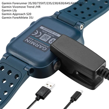 Зажимное Зарядно Устройство За Garmin Vivomove Trend Forerunner 235 630 230 735XT 35 Часовници Type-C/USB Кабел За Зареждане на Линия за Предаване на Данни, Зарядно Устройство