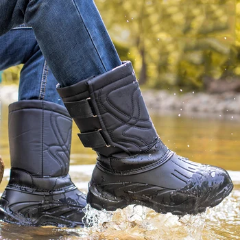 Зимните камуфляжные мъжки обувки до -45 градуса, непромокаемая обувки от естествена вълна, топли мъжки ежедневни работни ботуши за риболов до средата на прасците