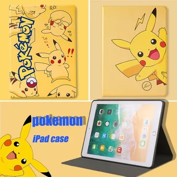 Калъф за iPad Pokemon Pikachu за iPad Pro Air3 4 Mini1 2 3 4 5 6 Калъф за таблет с шарките на аниме, стойка, мек калъф, аксесоари и декорации