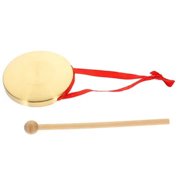 Китайски ръчно гонг, китайски гонг с чук и слот прическа за традиционните чинии, опера Дзин инструмент
