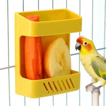 Клетка за хранене на папагали, кутия за птици, хранилки, подвесная купа, Вградена кошница за хранене, Пластмасов контейнер за зеленчуци, за да проверите за вълнообразни попугайчиков