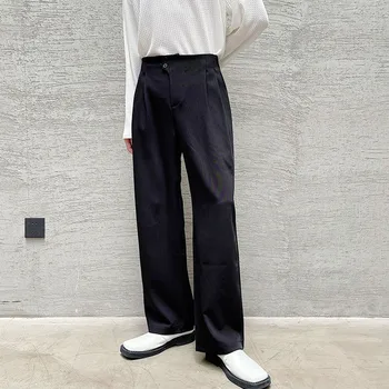 Корейски брючный костюм в стил Харадзюку 2023, Мъжки Модерен Външен костюм, Свободни Ежедневни прави панталони, Мъжки и Дълги панталони