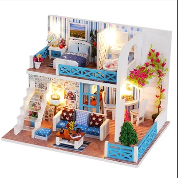 Куклена къща със собствените си ръце Home of Helen, Миниатюрна стая с мебели и Аксесоари, Casa Miniatura за възрастни и деца, Подарък за рожден ден