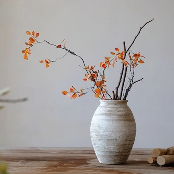 Литературна ретро-ваза от груба керамика, самотен глинен съд, фаянсови ваза за сухи цветя, японската teahouse ръчно изработени B&