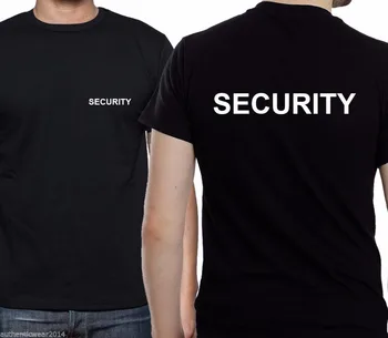 Лятна мъжка мода тениска от 100% памук тениска за сигурност, горната работна защита, охрана на врати, мъжка тениска за почивка, бодигард
