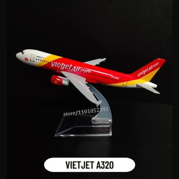 Мащаб 1: 400 Метална копие на самолета е 15 см Vietjet A320 на авиокомпания 