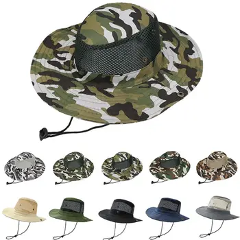Мъжки Дамски солнцезащитная шапка с широка периферия и дишаща мрежа, Туризъм шапка, Шапка с сенника, Панама
