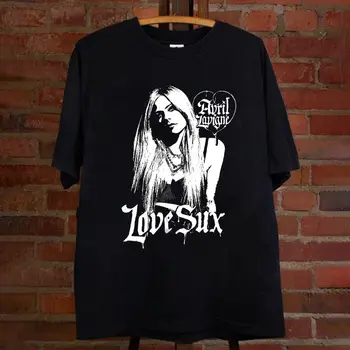 Мъжки памучен тениска на Avril Lavigne Love Sux, S-235XL, 1DS91