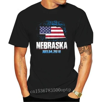 Нова мъжка тениска, тениска с НЕБРАСКОЙ, американското знаме на САЩ, 4-женска тениска O