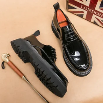 Нова черна обувки, готвачи, кухненски работна обувки с мека подметка и устойчивост на износване, ежедневни кожени обувки за по-младите мъже, спорт