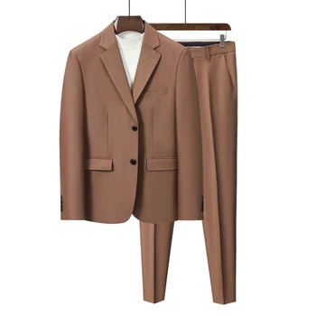 Нови висококачествени мъжки костюм + панталон от висок Клас Случайни Trend Свободен Лесен Яке Ripe Suit, Есенно-Зимен Комплект от две части