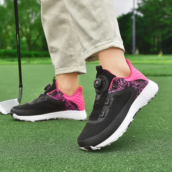 Нови дамски мрежести дишащи обувки за голф, за фитнес на открито, удобни за ходене обувки за голф, модерни леки обувки за голф, за момичета