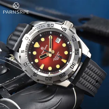 Нови мъжки часовник PARNSRPE Sport Diving Луксозни механични-автоматични 200-метров силиконов каучук най-Новият корпус Автоматични часовници