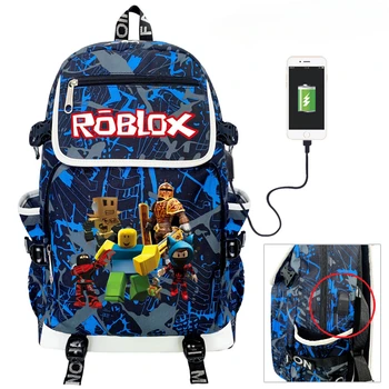 Обновете виртуален свят ROBLOX, цветен платно раница, училищната чанта с анимационни модел, модни чанта Mochila Shoulders.