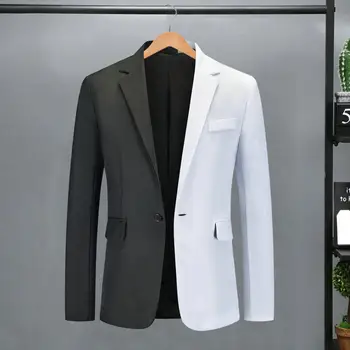 Офис палто в контрастен цвят, яке с контрастиращ цвят, оборудвана сако с ревери, контрастен яке в стил мозайка за мъже