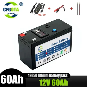 Портативна акумулаторна батерия LiFePO4 капацитет 12 v 60 ah, вградена литиева батерия от 5 До 2.1 A, зареждане чрез USB-порт на храна